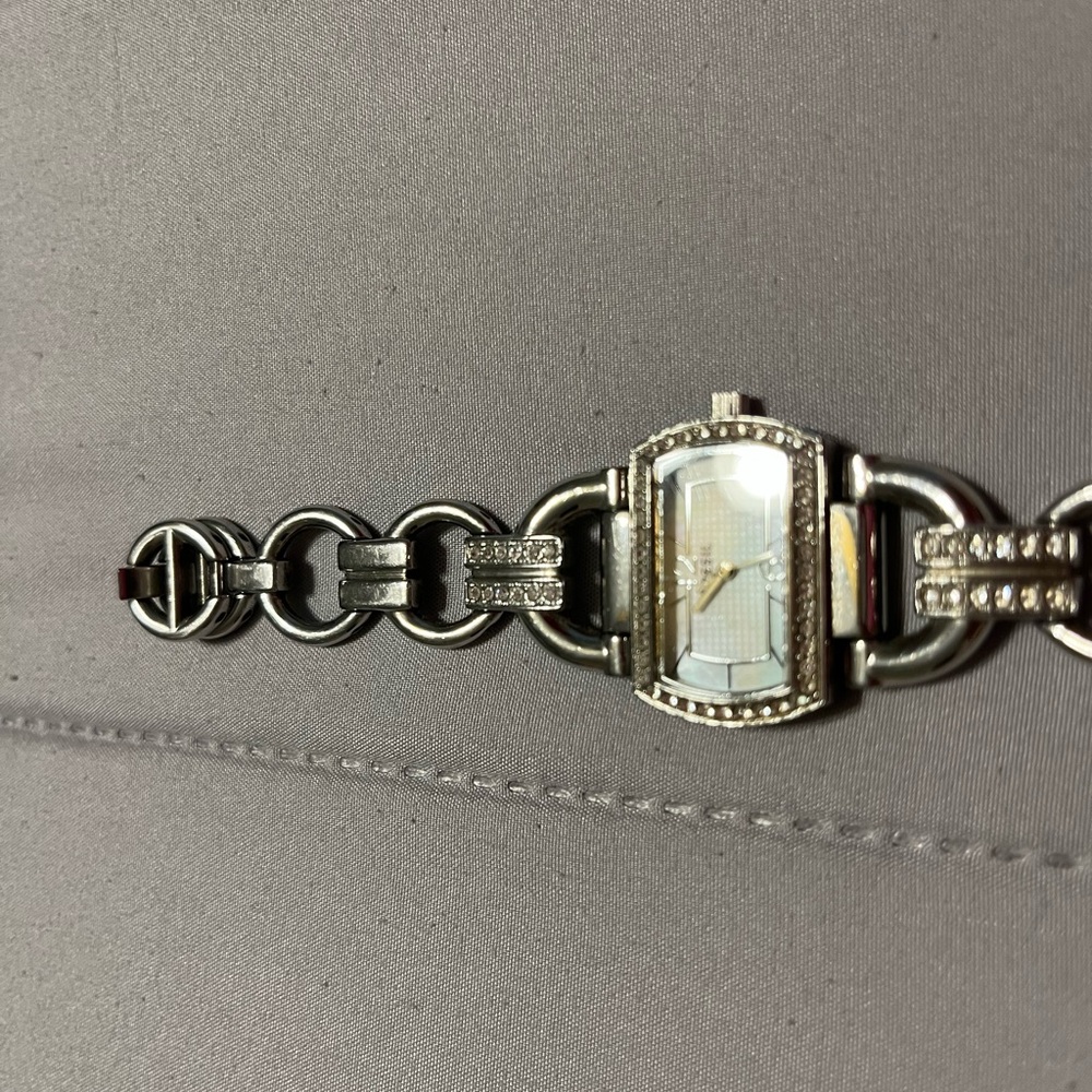 Fossil Silver Art Deco Bracelet with Geometric Design